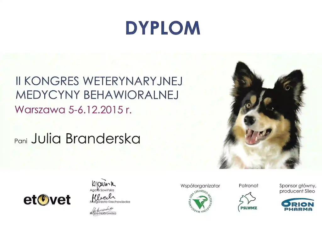 Dyplom II Kongresu Medycyny Behawioralnej